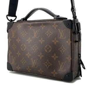 Louis Vuitton Trunk Soft Monogram Bag Brown Handle Shoulder Macassar Black